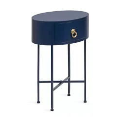 Navy Oval Decklyn Accent Table