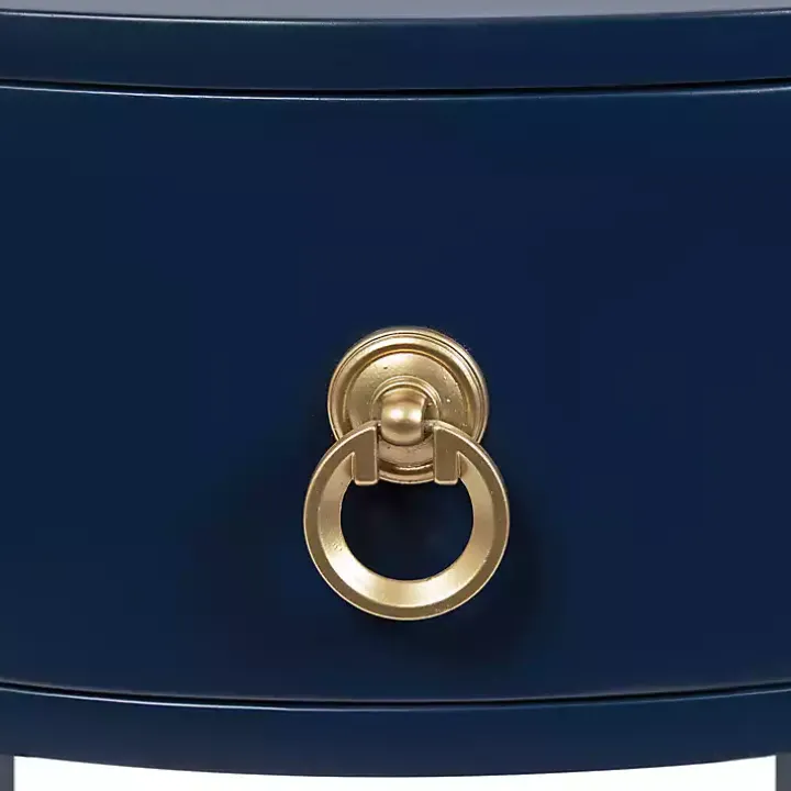 Navy Oval Decklyn Accent Table