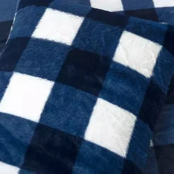 Navy Plaid Faux Fur 3-pc. Full/Queen Comforter Set