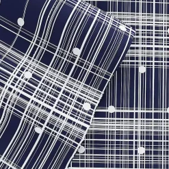 Navy Plaid Polka Dot 3-pc. Twin Sheet Set