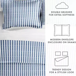 Navy Rugged Stripe 2-pc. Twin Duvet Cover Set