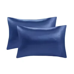Navy Satin King 2-pc. Pillow Case Set