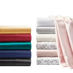 Navy Satin Standard 2-pc. Pillow Case Set