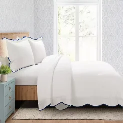 Navy Scalloped Edge 3-pc. King Comforter Set