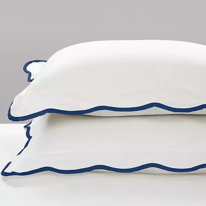 Navy Scalloped Edge 3-pc. King Comforter Set