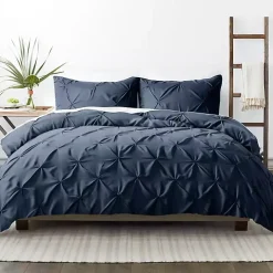 Navy Soft Pinched 3-Pc. King Duvet Cover Set