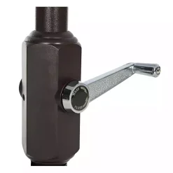 Navy Stripe Auto Tilt 9 ft. Outdoor Umbrella