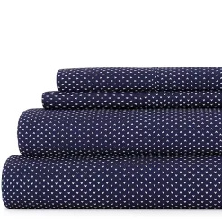 Navy Tiny Hearts 3-pc. Twin Sheet Set