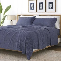 Navy Tiny Hearts 3-pc. Twin Sheet Set