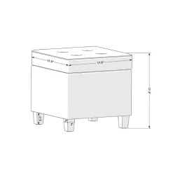 Navy Tufted Upholstered Storage Ottoman