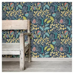 Navy Vintage Flora Peel & Stick Wallpaper