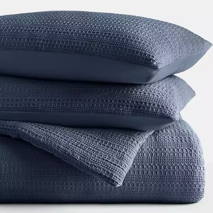 Navy Waffle Ultra-Soft 3-pc. Twin Comforter Set