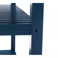 Navy Wood and Stainless Steel Top Kitchen Cart