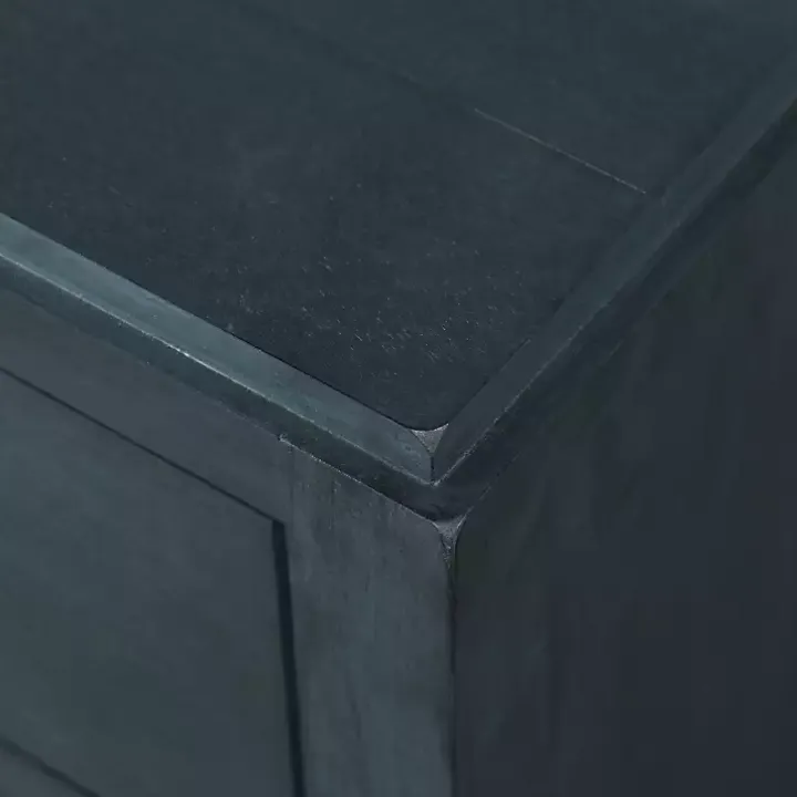 Navy Wood 3-Drawer Layla Nightstand