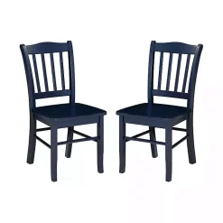 Navy Wood Shaker Dining Chairs, Set of 2