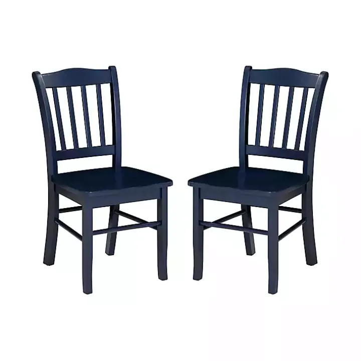 Navy Wood Shaker Dining Chairs, Set of 2