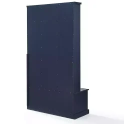 Navy Wood Storage Bench Hall Tree