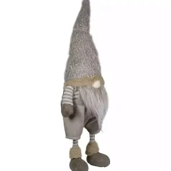 Neutral Fur Striped Standing Gnome
