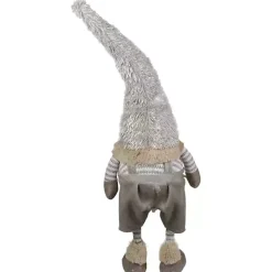 Neutral Fur Striped Standing Gnome