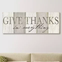 Neutral Give Thanks Canvas Art Print