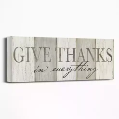Neutral Give Thanks Canvas Art Print