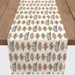 Neutral Leaf Pattern Table Runner, 72 in.