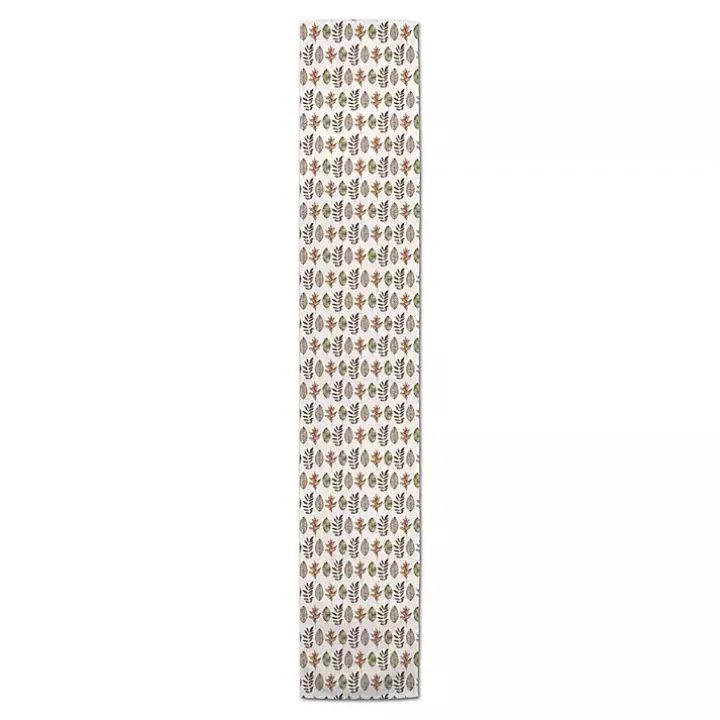 Neutral Leaf Pattern Table Runner, 90 in.