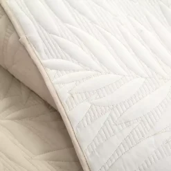 Neutral Leaf Reversible 3-pc. Cali King Quilt Set
