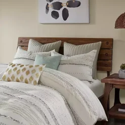 Neutral Stripe King 3-pc. Comforter Set