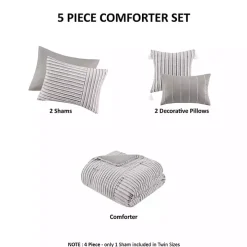 Neutral Striped 5-pc. Full/Queen Comforter Set
