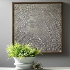 Neutral Textured Wood Framed Wall Plaque