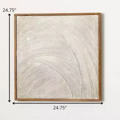 Neutral Textured Wood Framed Wall Plaque