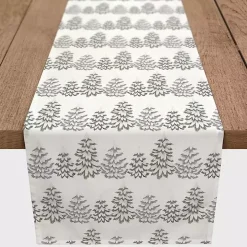 Neutral Tree Patterned Table Runner, 72 in.