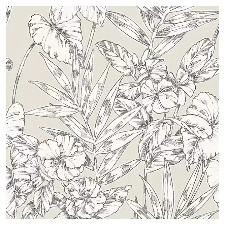 Neutral Tropic Floral Peel & Stick Wallpaper
