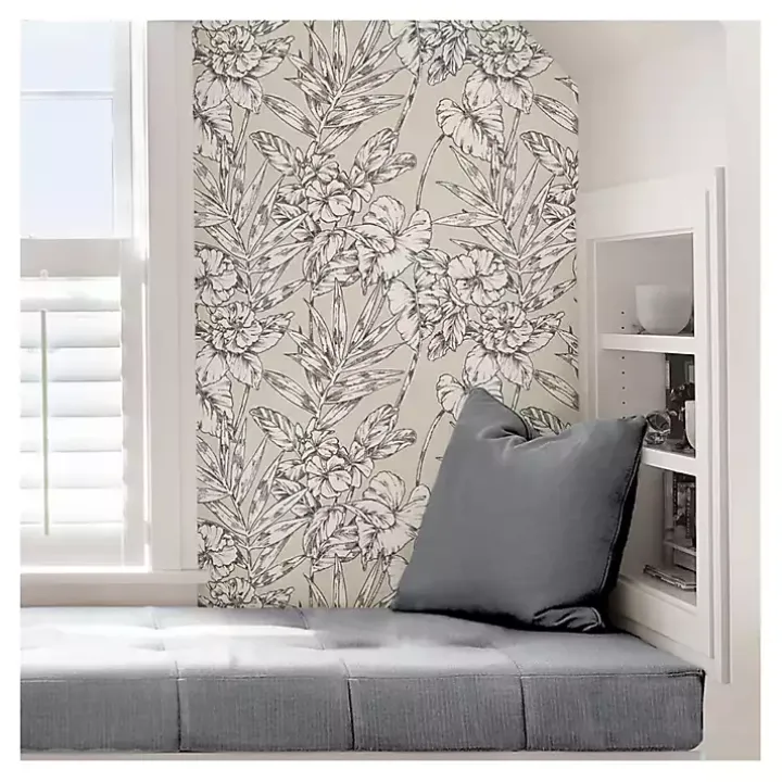 Neutral Tropic Floral Peel & Stick Wallpaper
