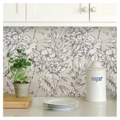 Neutral Tropic Floral Peel & Stick Wallpaper