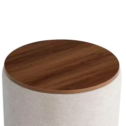 Neutral Upholstered Nesting Ottomans, Set of 2