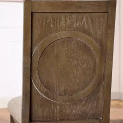 Neutral Upholstered Oak Dining Chairs, Set of 2