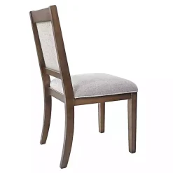Neutral Upholstered Wood Frame Chairs, Set of 2