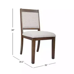 Neutral Upholstered Wood Frame Chairs, Set of 2