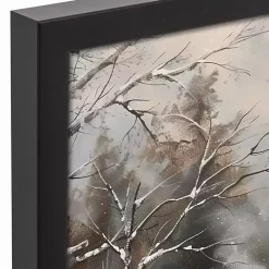 Neutral Winter Log Cabin Framed Canvas Art Print