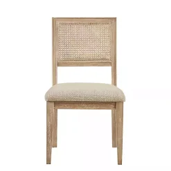 Neutral Woven Back Dining Chairs, Set of 2