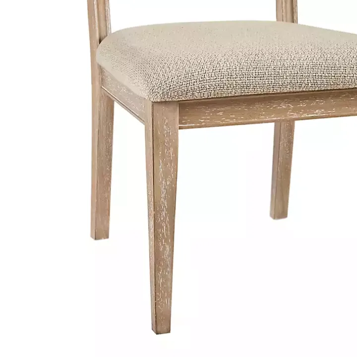 Neutral Woven Back Dining Chairs, Set of 2