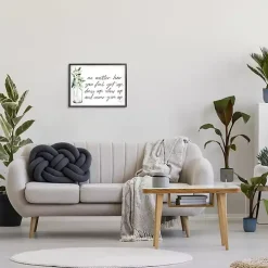 Never Give Up Framed Giclee Canvas Art Print