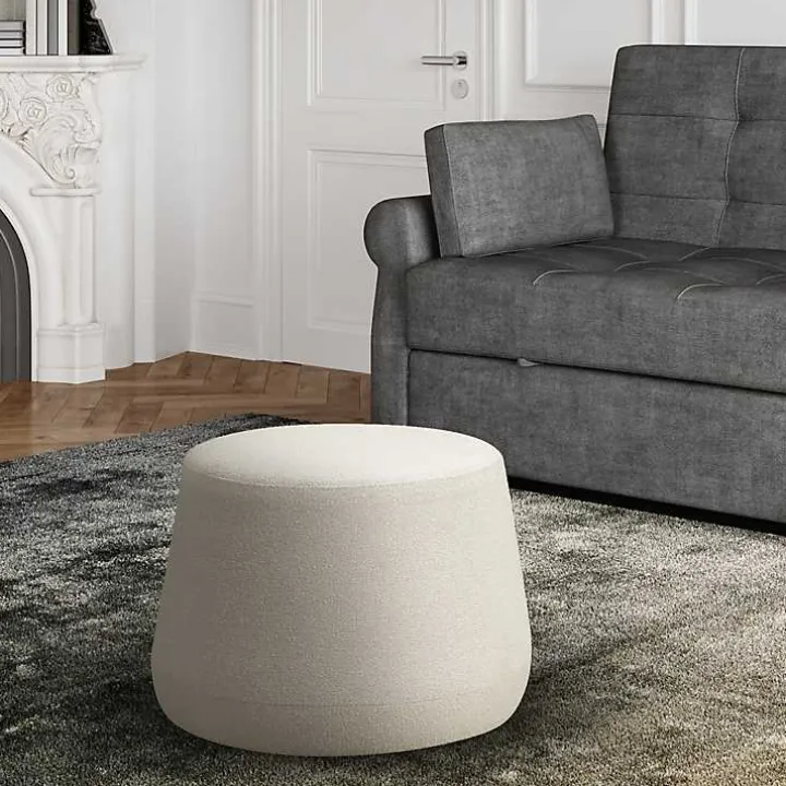 Newton Ivory Boucle Thimble Ottoman