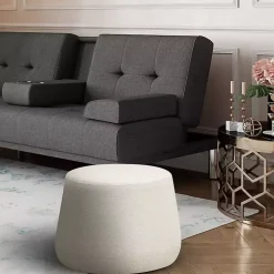 Newton Ivory Boucle Thimble Ottoman