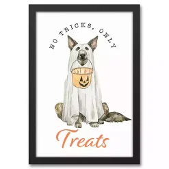 No Tricks, Only Treats Framed Canvas Art Print