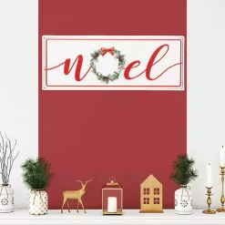 Noel Christmas Wreath Metal Wall Sign