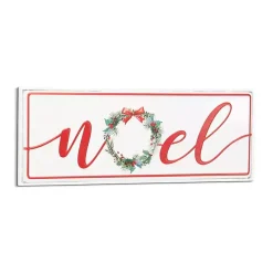 Noel Christmas Wreath Metal Wall Sign