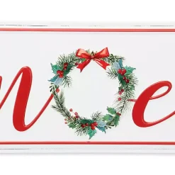 Noel Christmas Wreath Metal Wall Sign